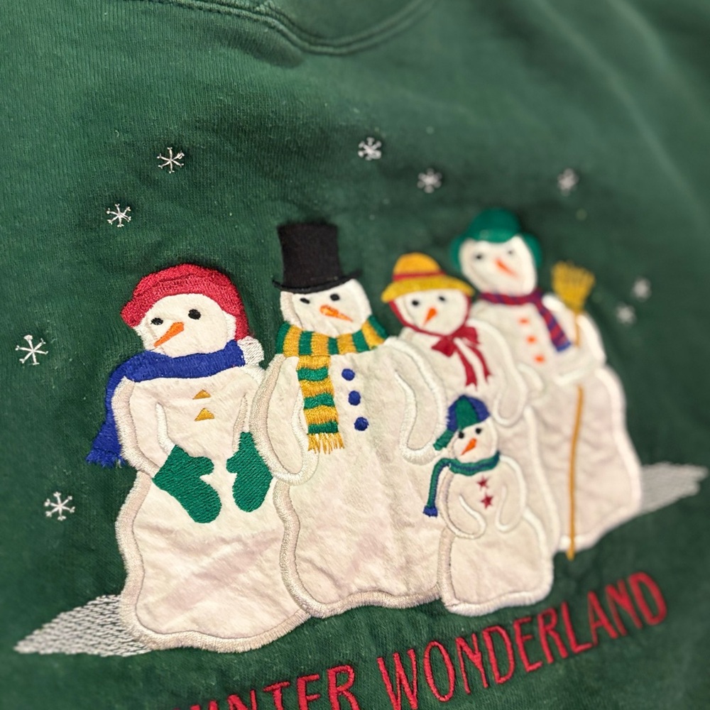 Vintage Galt Sand “Winter Wonderland” Snowman Sweatshirt XL Made in USA - Picture 3 of 10